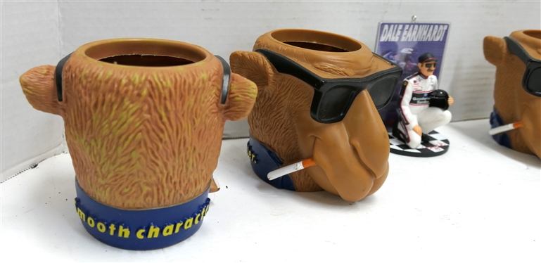 4 Joe Camel - Camel Cigarettes Drink Holders and Dale Earnhardt Hallmark Christmas Ornament - The Year 2000