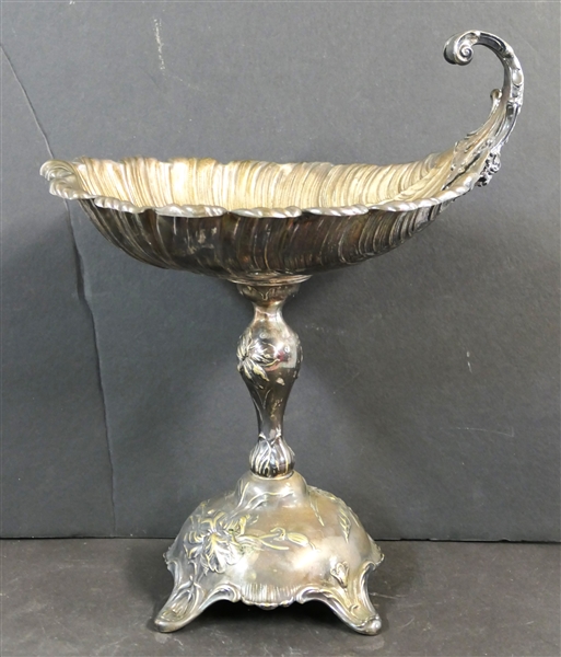Silverplate Shell Design Centerpiece - Measures 14 1/2" Tall 11" by 9 1/2"