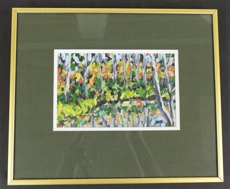 Original Impressionist Painting Attractively Framed and Matted - Frame Measures 9 by 10 1/4