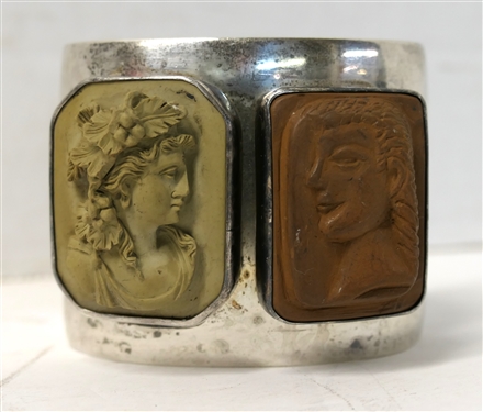 Rebecca Collins, Dallas Texas  Soul Mates - Sacred Alchemy Sterling Silver Wide Cuff Bracelet -Bracelet  Measures 2 Wide 