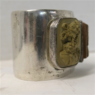 Rebecca Collins, Dallas Texas  Soul Mates - Sacred Alchemy Sterling Silver Wide Cuff Bracelet -Bracelet  Measures 2 Wide 