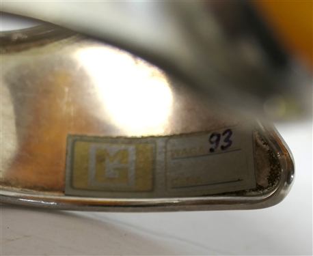 Mariusz Gliwinski MG Sterling Silver and LARGE Baltic Amber Cuff Bracelet - Hallmarked on Edge - Original MG Label - 93 - Amber Measures 3 1/4 by 1 1/2 