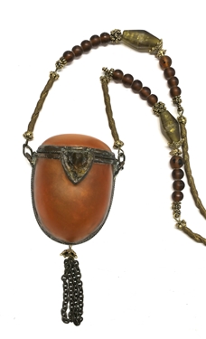 Maya Evangelista Amber Acrylic Purse with Beaded Strap - Chain Tassel - Signed MAYA on Reverse - Purse Measures 4 by 3
