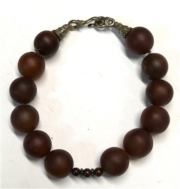 Beautiful Hand Made Red Stone Necklace - 12 1 Red Stones and 3 Smaller Polished Red Stones 