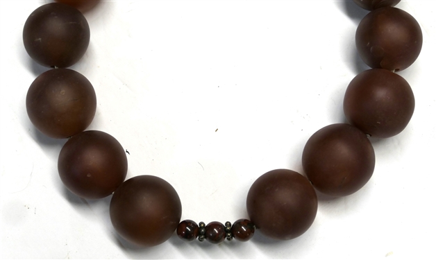 Beautiful Hand Made Red Stone Necklace - 12 1 Red Stones and 3 Smaller Polished Red Stones 