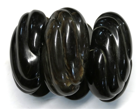 Gerda Lynggaard - For Monies Copenhagen Large Carved Bone Bracelet - Each Piece Measures 3 by 1 1/2 - Elastic Bracelet