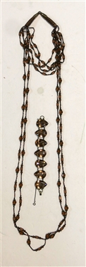 Tiered Glass Bead Necklace and Sorelli Rhinestone Link Bracelet - Bracelet Measures 7 Long