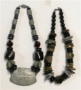 2 - Les Bernard Inc Necklaces - Wood Beaded Necklace Measures 16