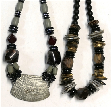 2 - Les Bernard Inc Necklaces - Wood Beaded Necklace Measures 16