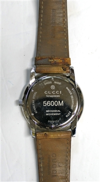 Gucci Timepieces 5600M Wristwatch - Mechanical Movement - Serial Number 0009152 - Gucci Ostrich Band - Watch Measures 1 1/2 Across