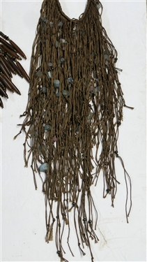 2 Funky Beaded Bib Necklaces - Brown with Natural Stones and Brown Beaded