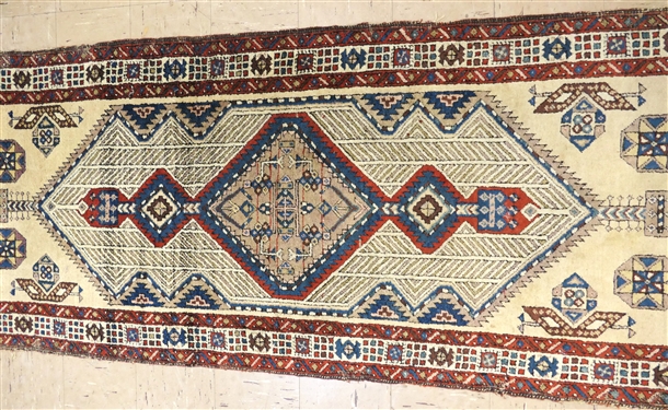 Persian Serab Runner - Some Wear Around Edges - Measures 84 By 34 