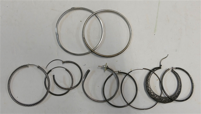 Sterlling Silver Lot including Single David Yusman Hoop Earring, Konstantino Hoop Earring, Other Single Earrings, and Group of Sterling Silver Bangles