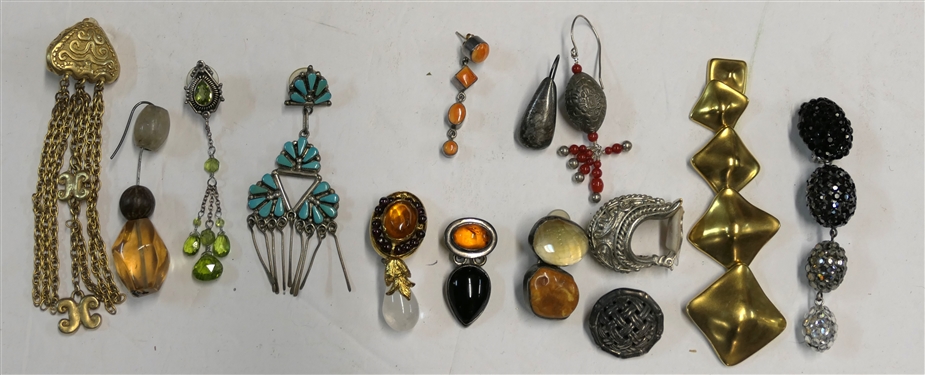 Group of Single Earrings including John Hardy, Rebecca Collins, Sterling Silver, Richard Kerr, and Etc. 