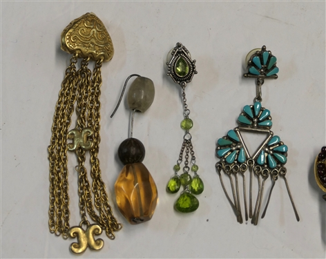 Group of Single Earrings including John Hardy, Rebecca Collins, Sterling Silver, Richard Kerr, and Etc. 