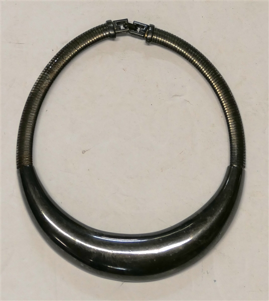 Givenchy Bib / Collar Necklace - Silver Tone