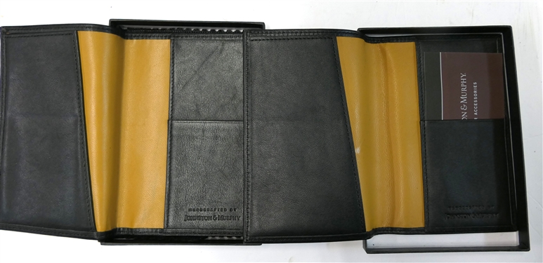 2 Hand Crafted Leather Passport Cases by Johnston & Murphy - Brand New in Original Box