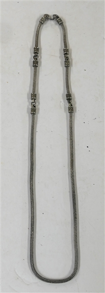 Nice Woven Sterling Silver Necklace - Measures 26" Weighs 59.2 Grams