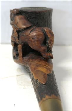 Awesome Hand Carved Fox Hunt Scene Pipe with Hand Carved Horse Back Rider and Hounds - Pipe Measures 8 Long