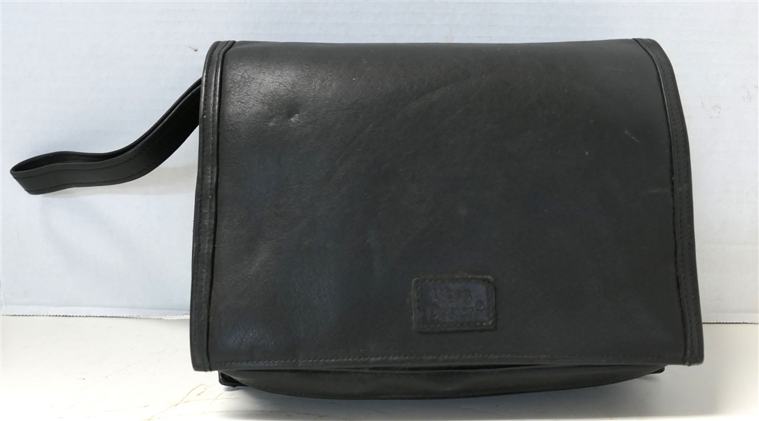 Wess Design Tobacco / Pipe Pouch with Zip and Snap Closures -Soft Black Leather 