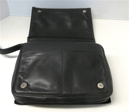 Wess Design Tobacco / Pipe Pouch with Zip and Snap Closures -Soft Black Leather 