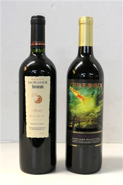 Reserve Morande' Terrarum  Merlot - Maipo Valley 2002 Red Wine and Firebrix Vineyards Merlot Vineyard Selection 2012 Columbia Valley Red Wine