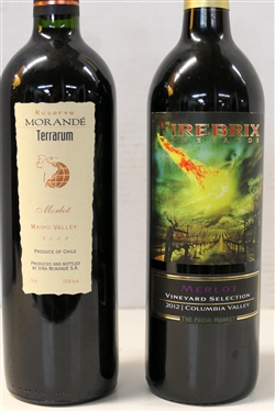 Reserve Morande' Terrarum  Merlot - Maipo Valley 2002 Red Wine and Firebrix Vineyards Merlot Vineyard Selection 2012 Columbia Valley Red Wine