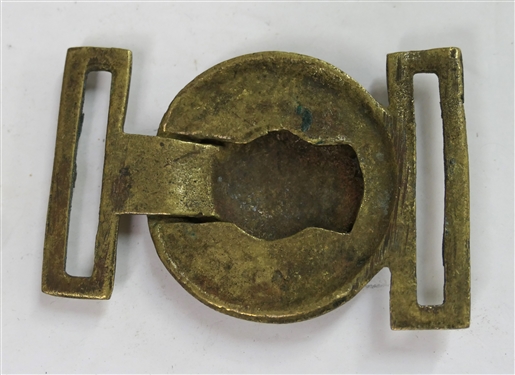Post Civil War CS Brass 2 Piece Officers Sword Belt Plate / Belt Buckle - Measures 2 3/4 Across 2 Tall 