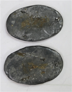 2 Post Civil War CS Replica Belt Buckle Plates - Missing Back Belt Attachments - Each Measures 2 1/8 tall by 3 1/4