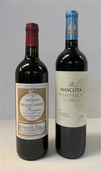 Chevalier de Ruzan - Gassies Margaux - 2008 Grand Vin De Bordeaux Red Wine and Mascota Vineyards La Mascota 20215 Cabernet Sauvignon Red Wine