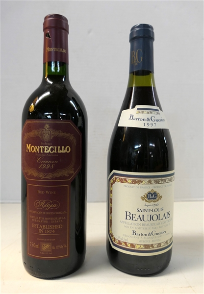 Montecillo Crianza 1998 Spanish Red Wine and Barton & Guestier 1997 - Saint - Louis Beaujolais French Red Wine 