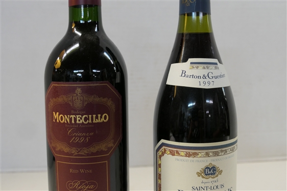 Montecillo Crianza 1998 Spanish Red Wine and Barton & Guestier 1997 - Saint - Louis Beaujolais French Red Wine 