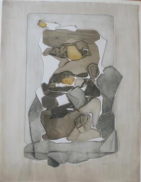 Paolo Boni Alba Metal Intaglio - Artist Pencil Signed, Numbered 10/11, and Dated 1965 - Framed and Matted - Frame Measures 32 1/2 by 26