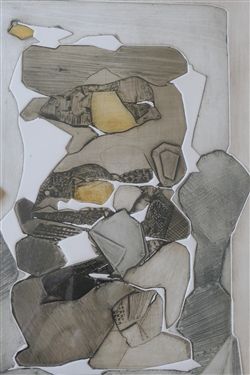 Paolo Boni Alba Metal Intaglio - Artist Pencil Signed, Numbered 10/11, and Dated 1965 - Framed and Matted - Frame Measures 32 1/2 by 26