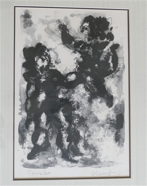 Chaim Gross Tumblers Lithograph - Artist Pencil Signed and Dated 1965 - Framed and Matted - Frame Measures 20 by 16