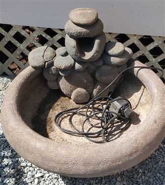 1994  ALS Garden Art Water Fountain - 3 Piece - Measures 25 Tall 30 Across - Very Heavy - Needs small Repair to Top Rock 