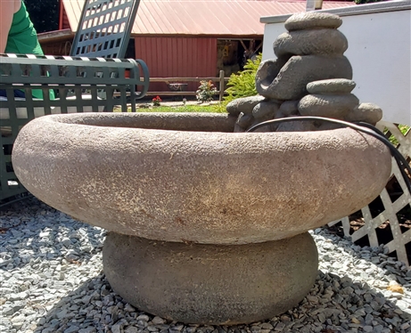 1994  ALS Garden Art Water Fountain - 3 Piece - Measures 25 Tall 30 Across - Very Heavy - Needs small Repair to Top Rock 