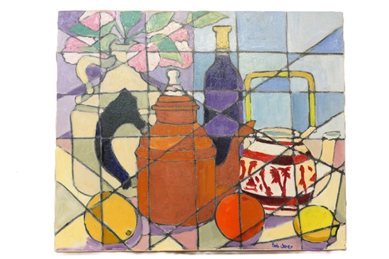 Bob Jones - Danville Virginia Artist Modernist Still Life Painting on Canvas - Canvas Measures 20 by 24 