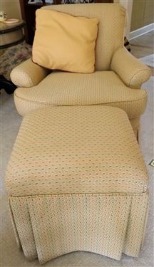 Nice Wesley Hall - Stone Lee Collection Gold Upholstered Club Chair with Ottoman - Clean - Chair Measures 31" tall 34" by 30" 