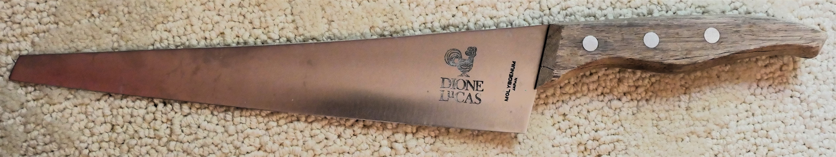 Dione LuCas - Mol Y Bdenum - Japan - 9" Chefs Knife Blade Measures 9" Overall Measures 13" 