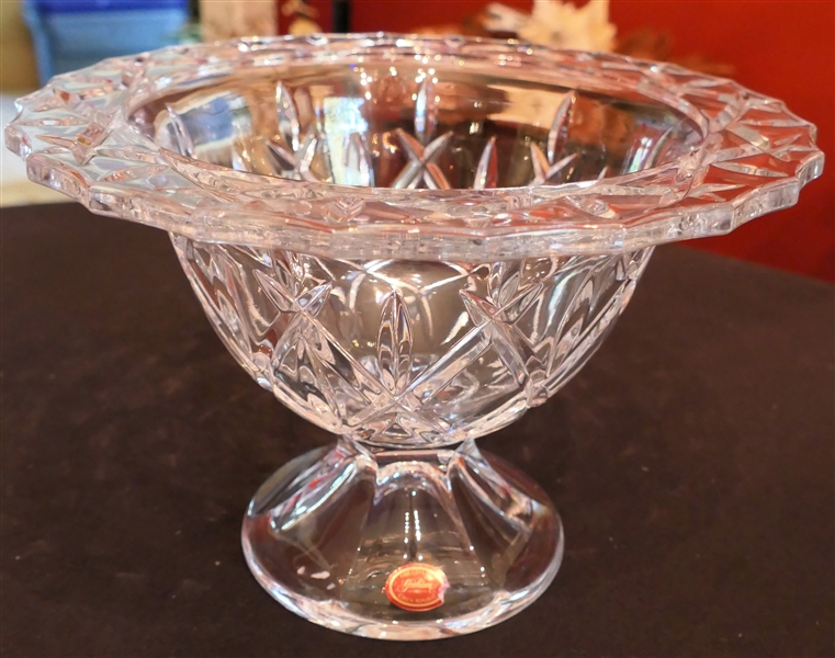 Gorham Crystal Footed Bowl - Original Label - Bowl Measures 6 1/2" tall 9 1/2" Across