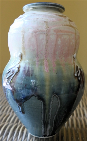 North Carolina Art Pottery Vase with Abstract Applied Designs - Vase Measures 7" Tall 