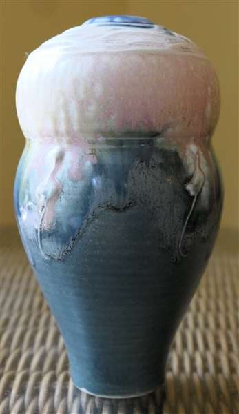 North Carolina Art Pottery Vase with Abstract Applied Designs - Vase Measures 7 1/2" Tall 