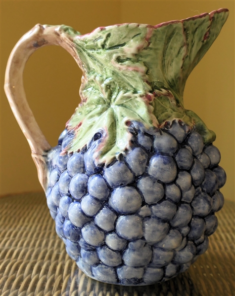 Olfaire Ceramic Grape Pitcher - Measures 9 1/2" Tall 