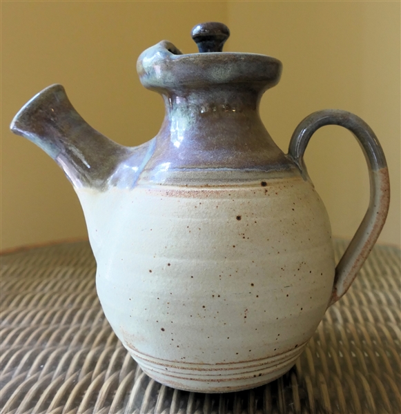 Nichols Pottery - Seagrove North Carolina Pottery Tea Pot - Dated 2010 - Measures 7" tall 7" Spout to Handle