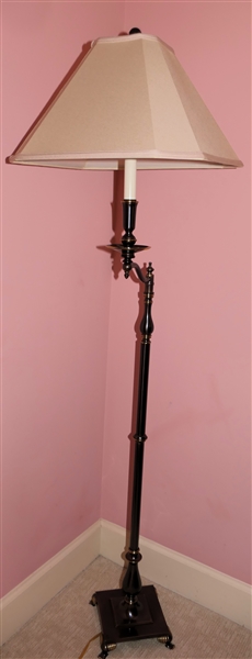 Frederick Cooper Heavy Brass Floor Lamp - Adjustable Light Arm - Claw Feet  - Lamp Measures 60" Tall 