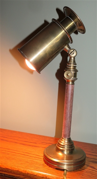 Brass Spotlight Lamp with Adjustable Light -Measures 18" tall 