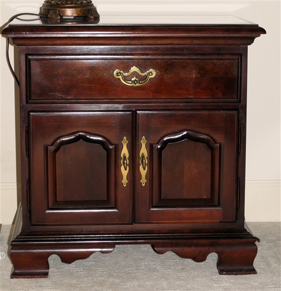 Pair of Thomasville Furniture "Collectors Cherry" Night Stands - Single Drawer over Double Door Cabinets  - Night Stands Measure 24" tall 25 1/2" by 16" - Pictured Separately 