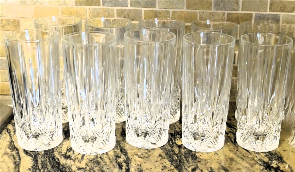 9 Nice Crystal Tumblers each Measures 6 1/2" tall 