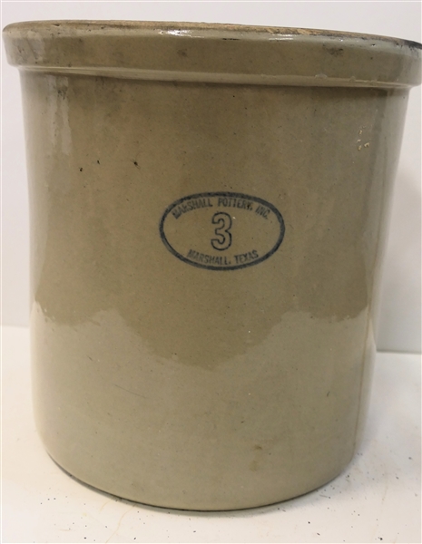 Marshall Pottery 3 Gallon Stone Crock - Marshall Texas